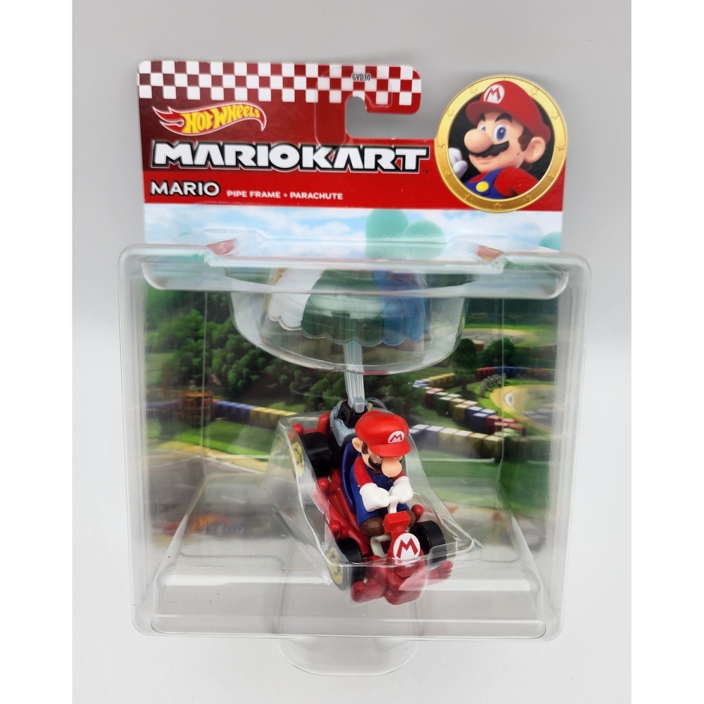 Hot Wheels Superβ Mario Kart MARIO PIPE FRAME PARACHUTE 1:64 Diecast Cars Model